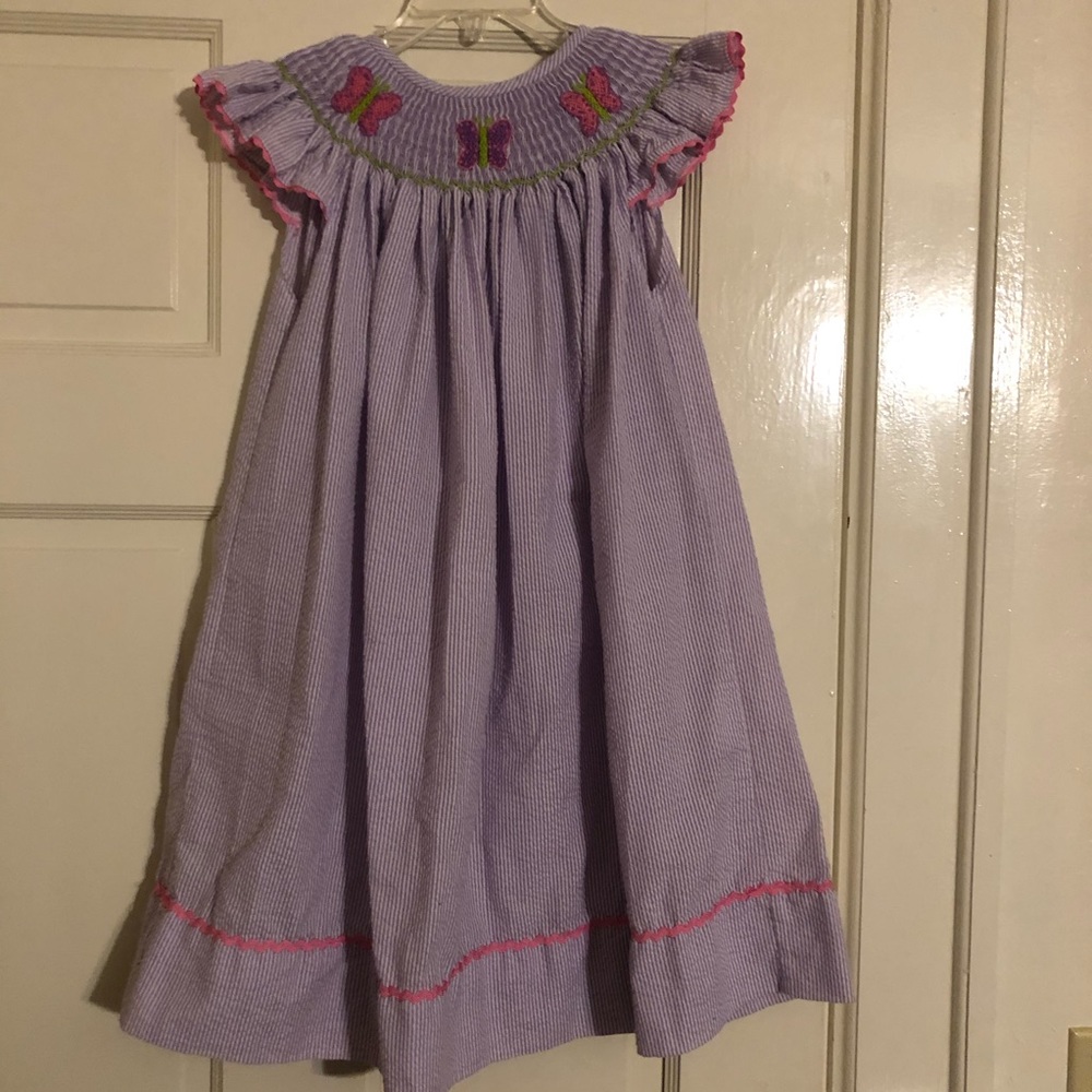 Girls smocked butterfly dress